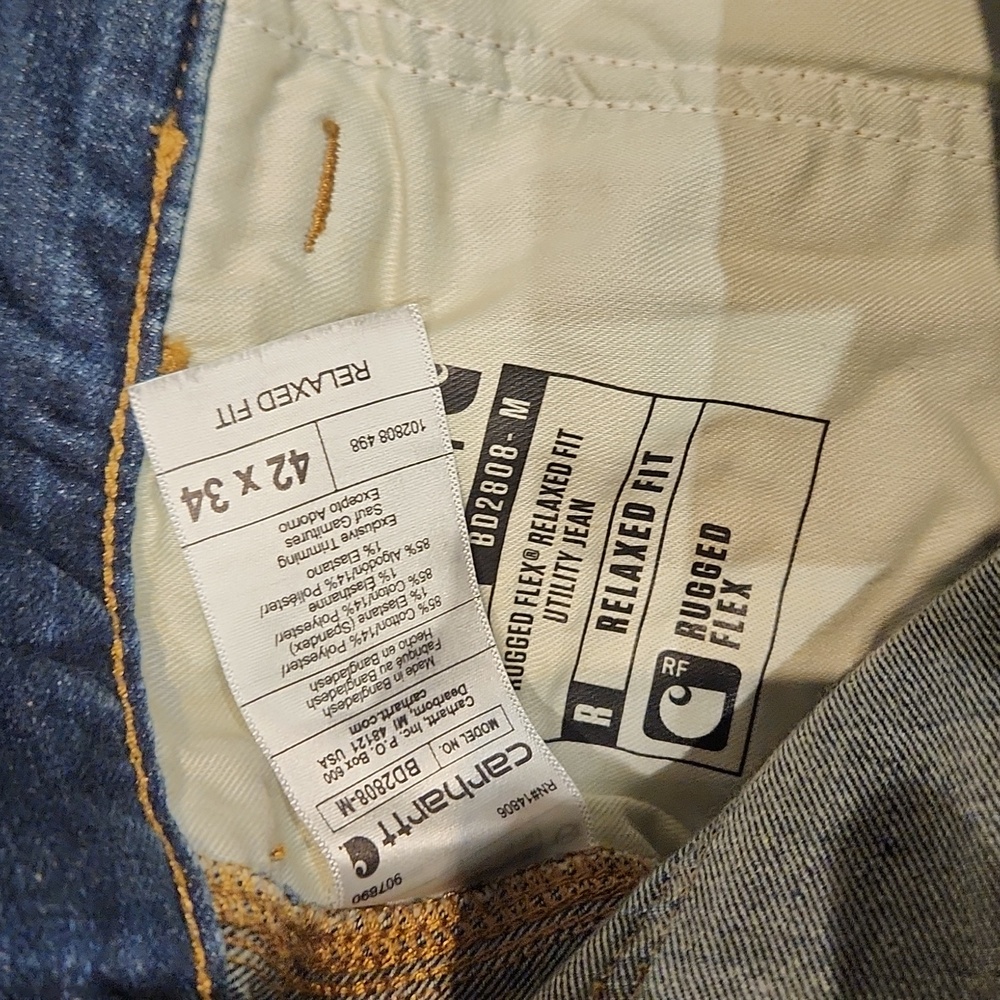 EUC Carhartt Relaxed Fit Rugged Flex  Men's sz 42 x 34 Utility Jean's - Picture 9 of 9